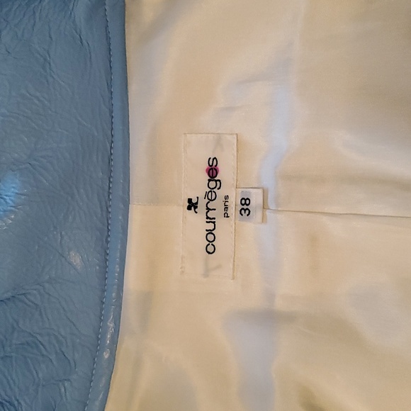 Courregès Vintage Vinyl Cropped Jacket Baby Blue - Picture 4 of 7